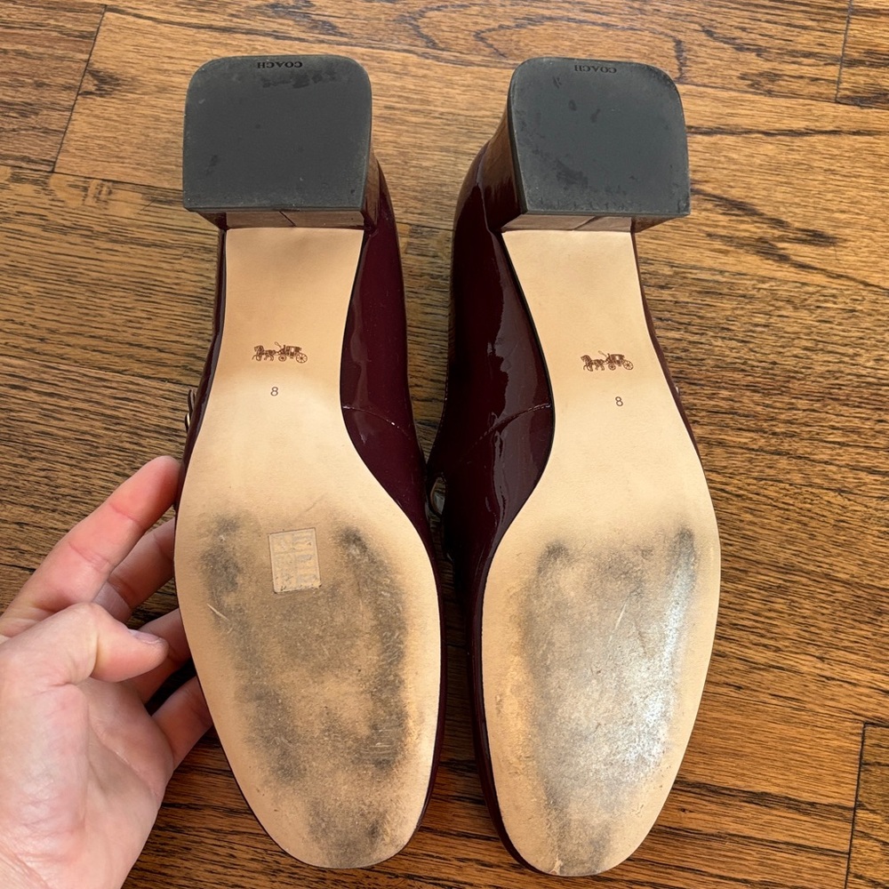 Coach Dark Red Angelina Mary Jane 1.5” Heel - Picture 3 of 6